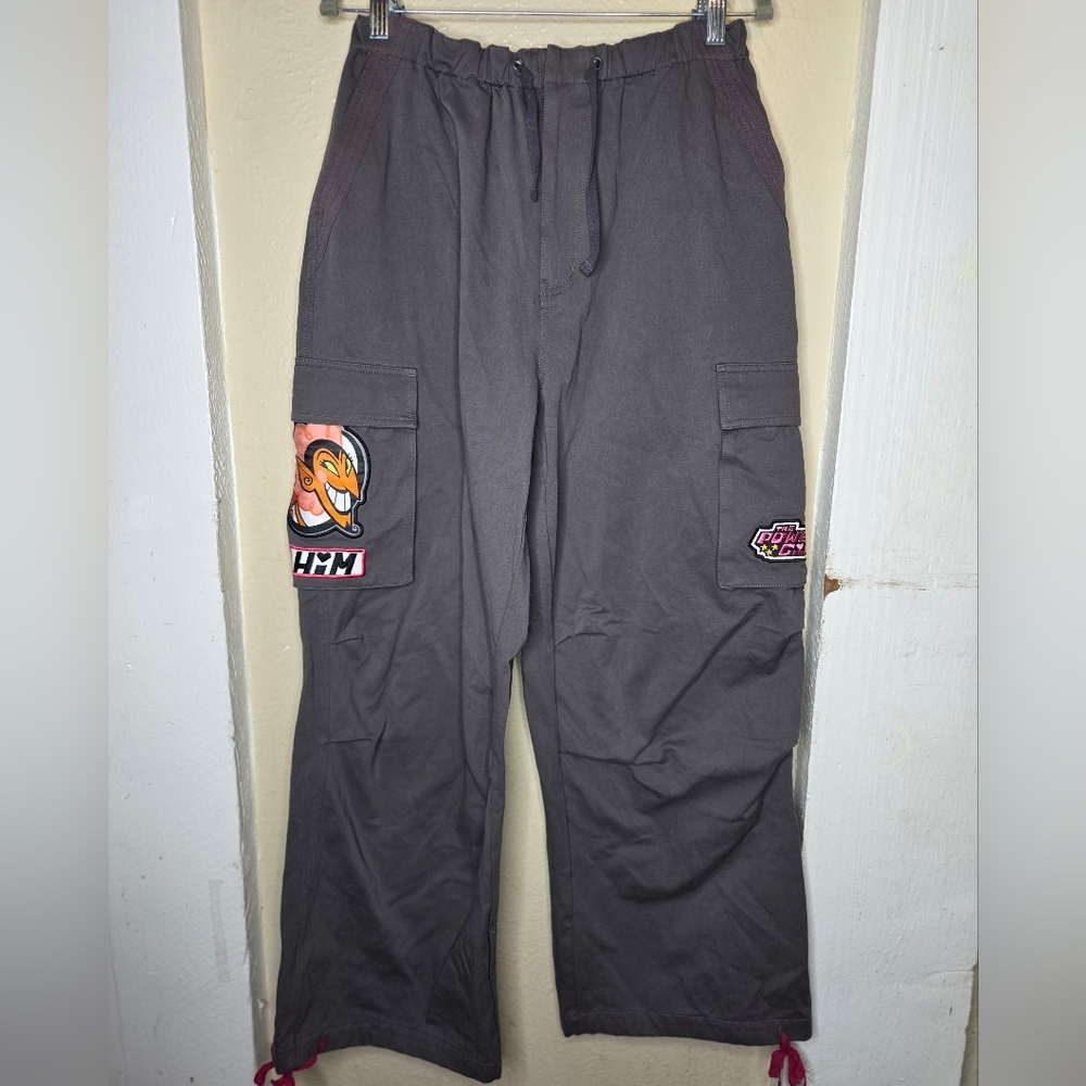 Dumbgood Powerpuff Girls Pants size Small New Baggie Gray Cargo Pockets